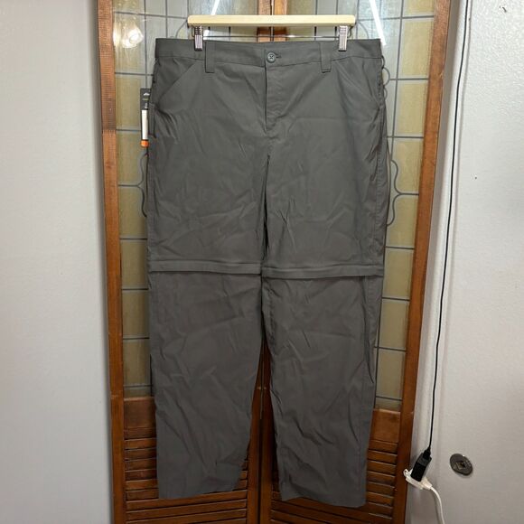 Eddie Bauer Women's Grey Nylon Convertible Outdoor Hiking Pants Plus Size 16 NWT - Picture 1 of 16